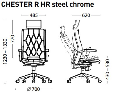 Крісло Честер hR steel alum (Chester) Новий Стиль
